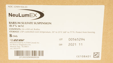 EZ-EM NeuLumEX Barium Sulfate Suspension (0.1%w/v) - Box of 23
